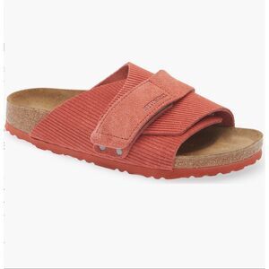 Birkenstock Kyoto Suede Embossed slide sandals corduroy-style suede size 39 NWB